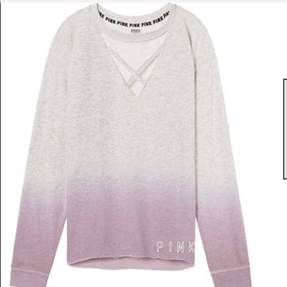 VS PINK CAMPUS PULLOVER STRAPPY FRONT CREW TUNIC SZ LG RARE - Picture 3 of 7